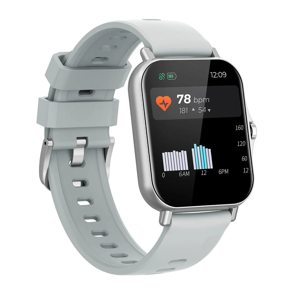 W10 smart watch with heart rate and blood pressure monitoring on curved touch screen