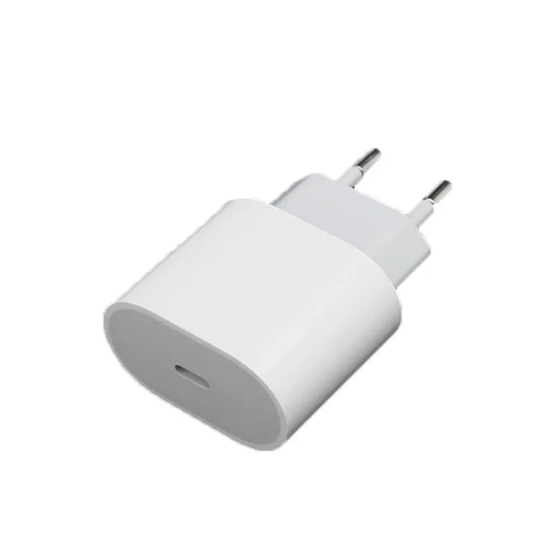 PD20W mobile phone charger with USB port and regional plug options.