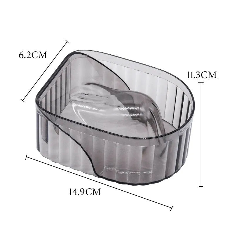 L45 transparent plastic manicure bowl on white background for nail soaking