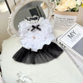 White polyester princess-style waltz gauze skirt for small to medium dogs.