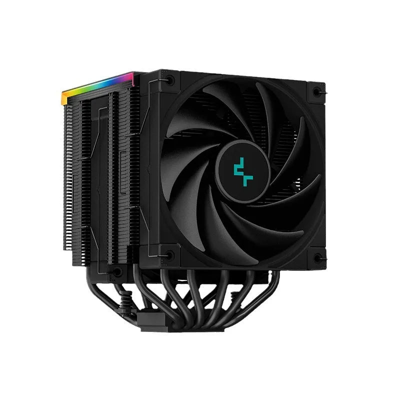 Twin tower computer CPU air cooler with digital display and copper aluminium radiator