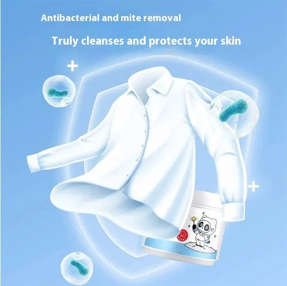 Bottle of biological enzyme active oxygen bubble powder laundry detergent.