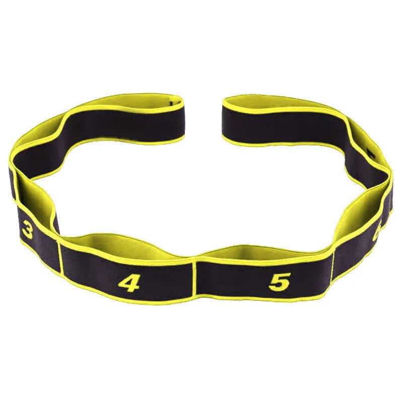Yoga multi-section stretch strap in polyester cotton latex yarn for sports and fitness applications