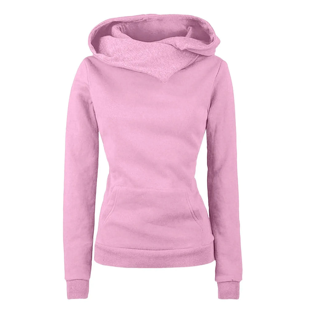Women's irregular long sleeve sweater in solid colour casual pullover polyester fibre top