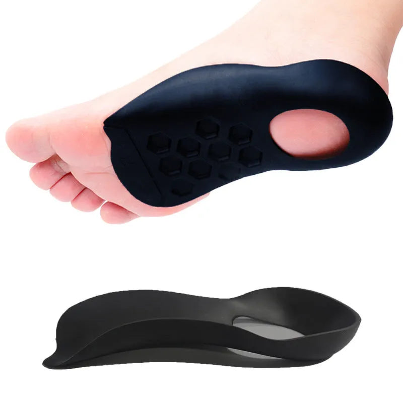 Pair of white TPR arch support varus correction insoles for shoe sizes 35-45
