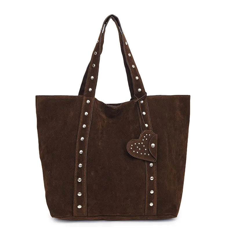 PU women's tote bag with double shoulder straps in horizontal square design