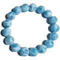 Handmade blue Bodhi bracelet with natural crystal sea-pattern bead and freshwater pearl