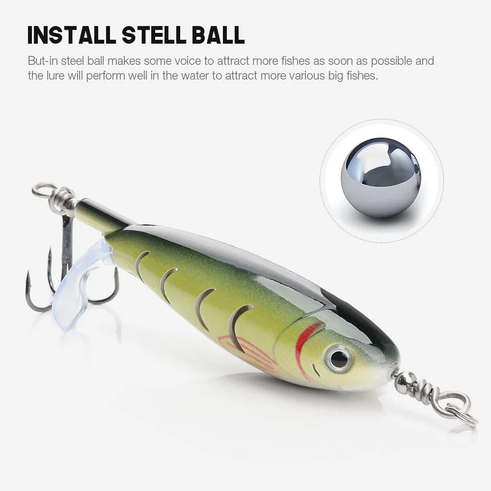 7.5cm long bionic fishing bait on a solid background, showing one of its multiple colour variations.