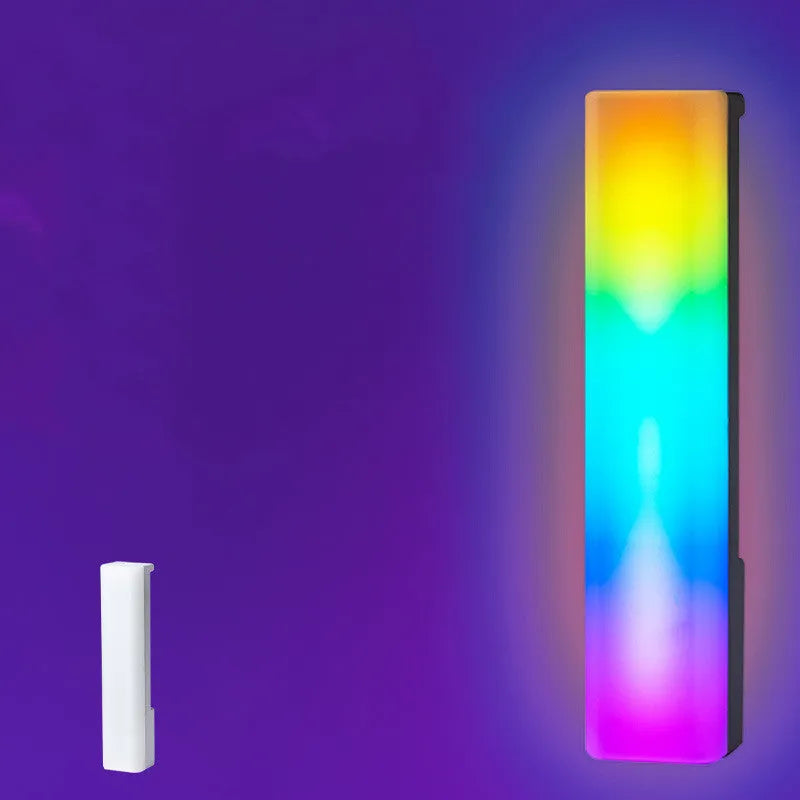 Black and white 3D RGB music-activated table lamp with USB cable