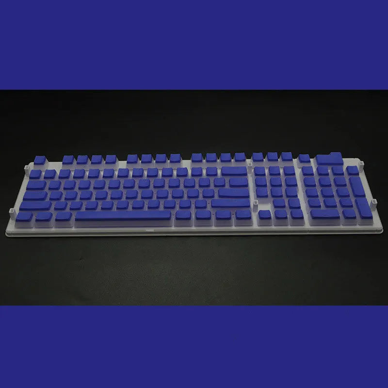 Set of 108 translucent PBT keycaps for mechanical keyboards in various colours on a white background.