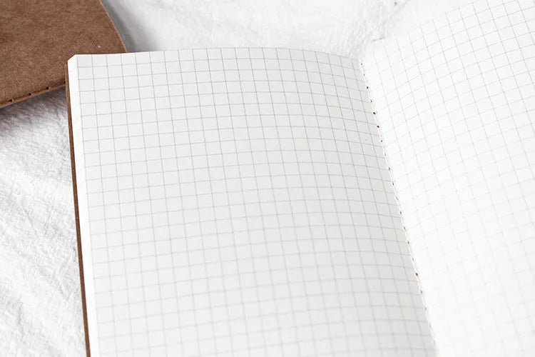 Standard size travel diary refill inner core with dots and blank ruled page options.