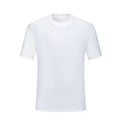 Men's black slim fit cotton round neck t-shirt with short sleeves on hanger