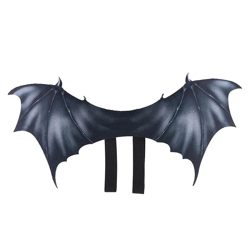 Black cloth bat wings Halloween costume for pets with three size options
