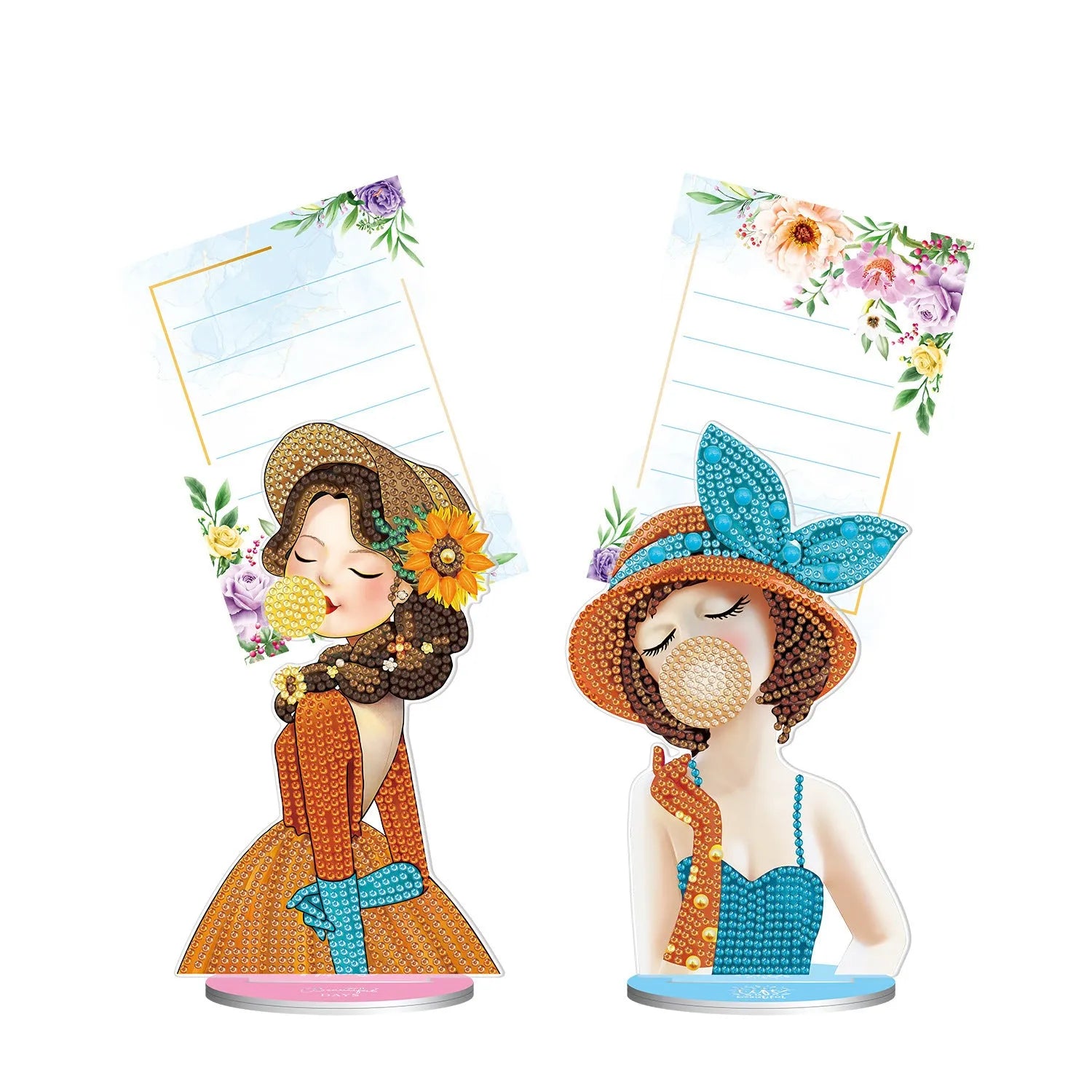 American-style diamond painting decorative note clip on a desk, measuring 19cm.