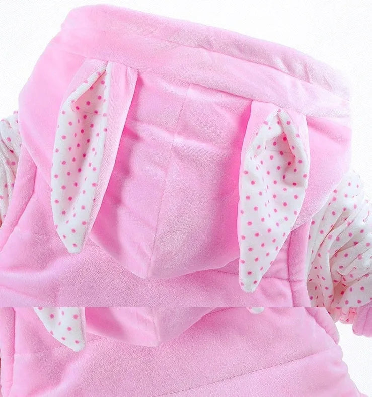 Girls three-piece autumn winter clothing set with jacket, vest, and trousers in pink colour