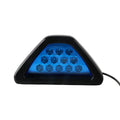 Universal LED triangle rear fog and brake warning light for cars and motorcycles in multiple colours.
