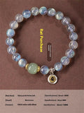 Moonstone Buddha beads bracelet with electroplated Guanyin mouse design on 8mm crystal bead