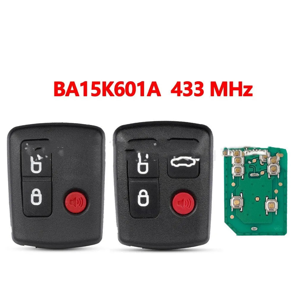 Ford car remote key replacement shell in ABS plastic, showing 2+1 and 3+1 button layout options.