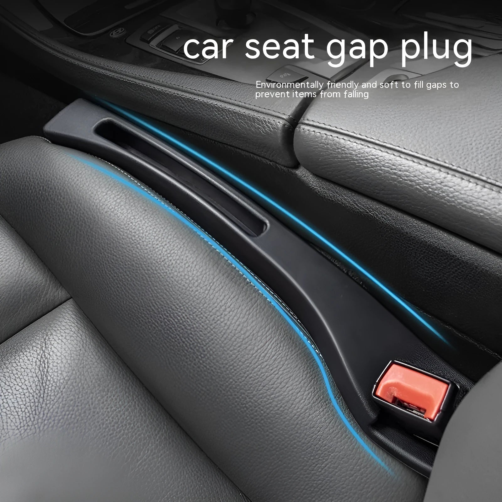 Black waterproof plastic car seat gap storage pocket with handle.