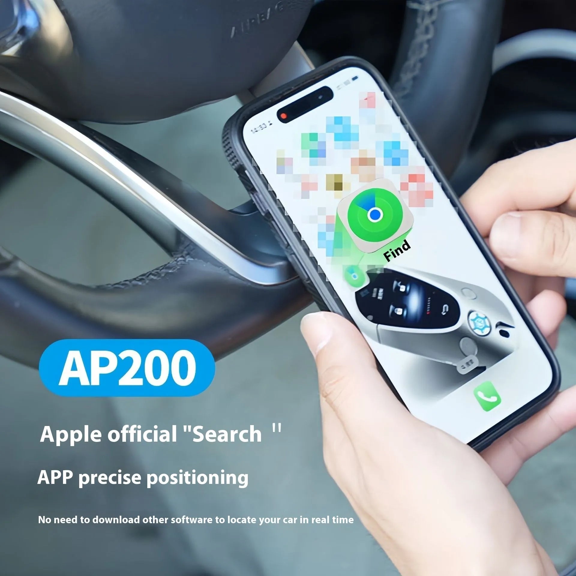 Black GPS car locator tracker with car charger on a table