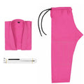 Thin Brazilian Jiu-jitsu gi set in cotton blend fabric showing complete training uniform