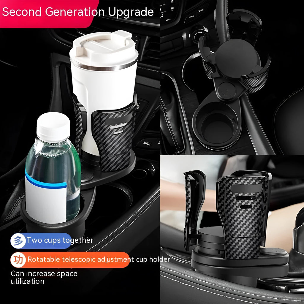 Car cup holder modification kit in carbon fibre matte finish