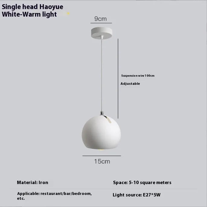Nordic style ball chandelier table lamp in moon white finish with creative art design