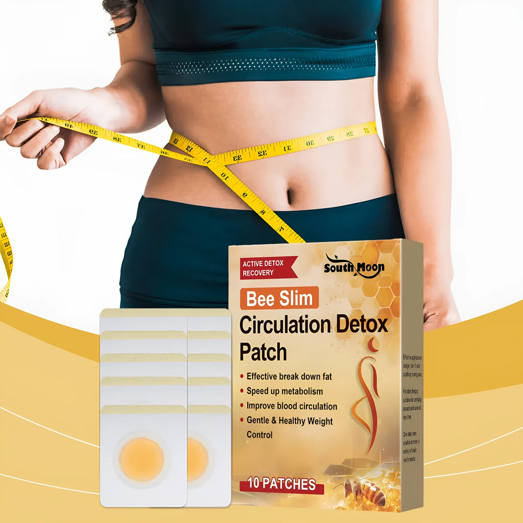 Pack of 10 round herbal navel patches for body shaping and detoxification.