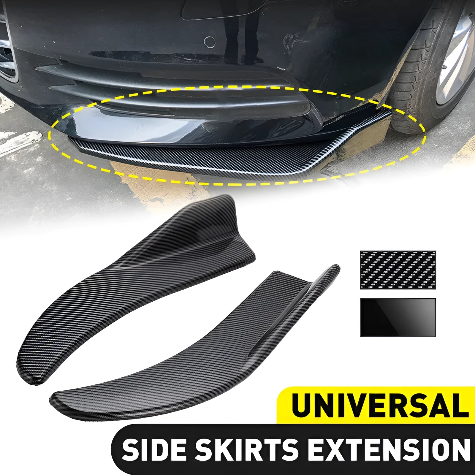 Carbon fibre finish car deflector light set for General Motors vehicle bumpers