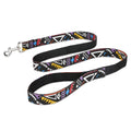 Black dog leash extension with plaid stripe pattern, measuring 120cm long and made from imitation nylon.