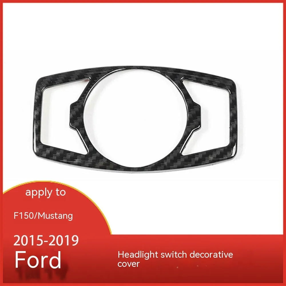 Carbon fibre pattern ABS paster for Ford F150 Raptor headlight control area 2015-2019