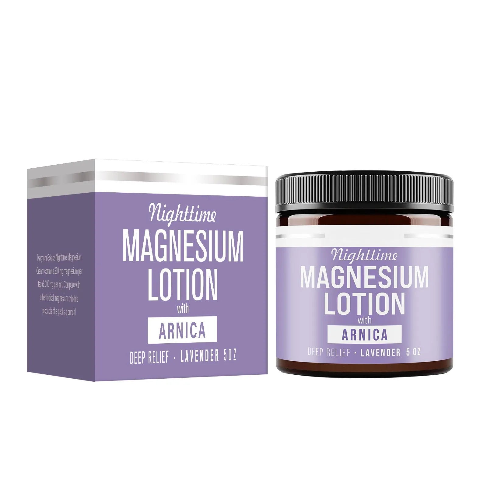 Squared jar of Magnesium Body Butter Cream 150ml for skin moisturisation