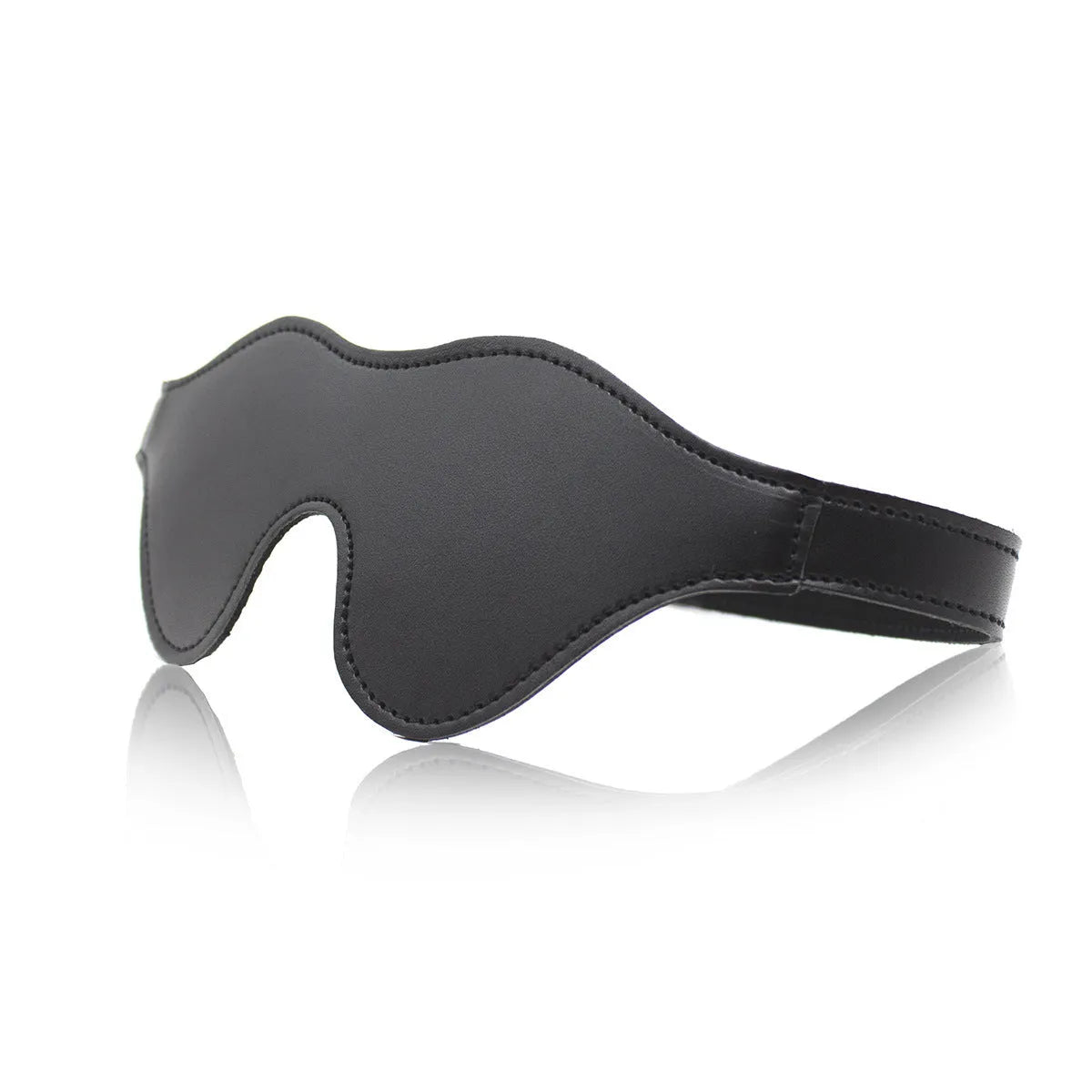 Three-dimensional leather eye mask with Velcro fastening in five colour options