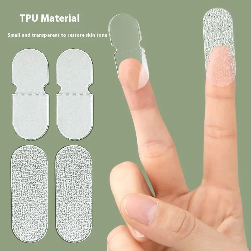 TPU ear stickers for styling support in frosted and transparent finishes with hot melt adhesive backing