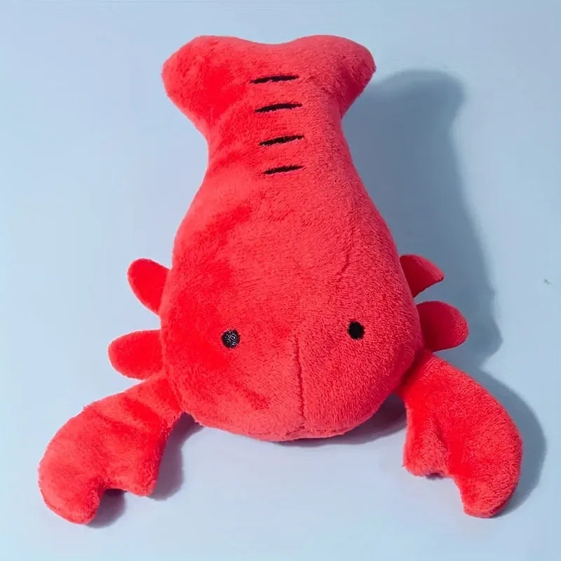 Red lobster stuffed dog toy with squeaker for small medium dogs
