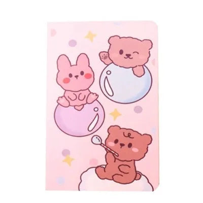 Cartoon A5 notebook with 30 sheets showing cute bear cover design