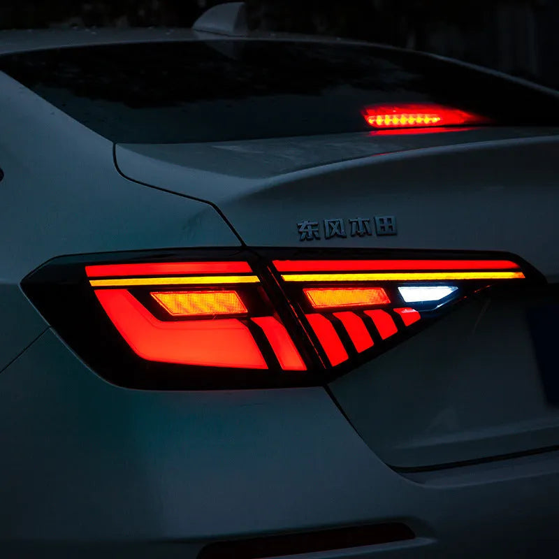 11th Generation Honda Civic modified LED taillight assembly in black and red or black and white