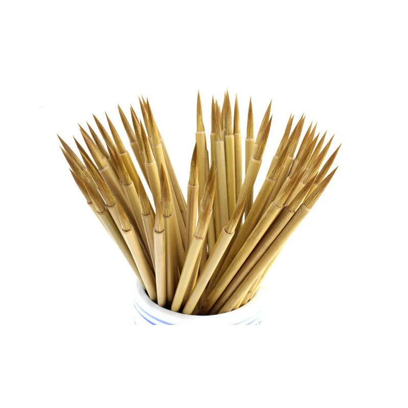 Langhao wolf hair calligraphy brush with traditional construction for Chinese writing