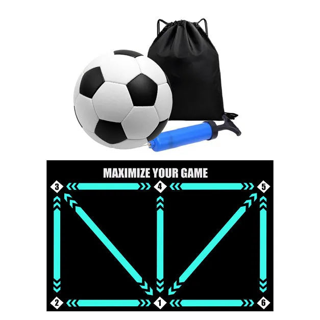 Indoor football training mat with rubber surface in cushion colour for ball control and skill practice