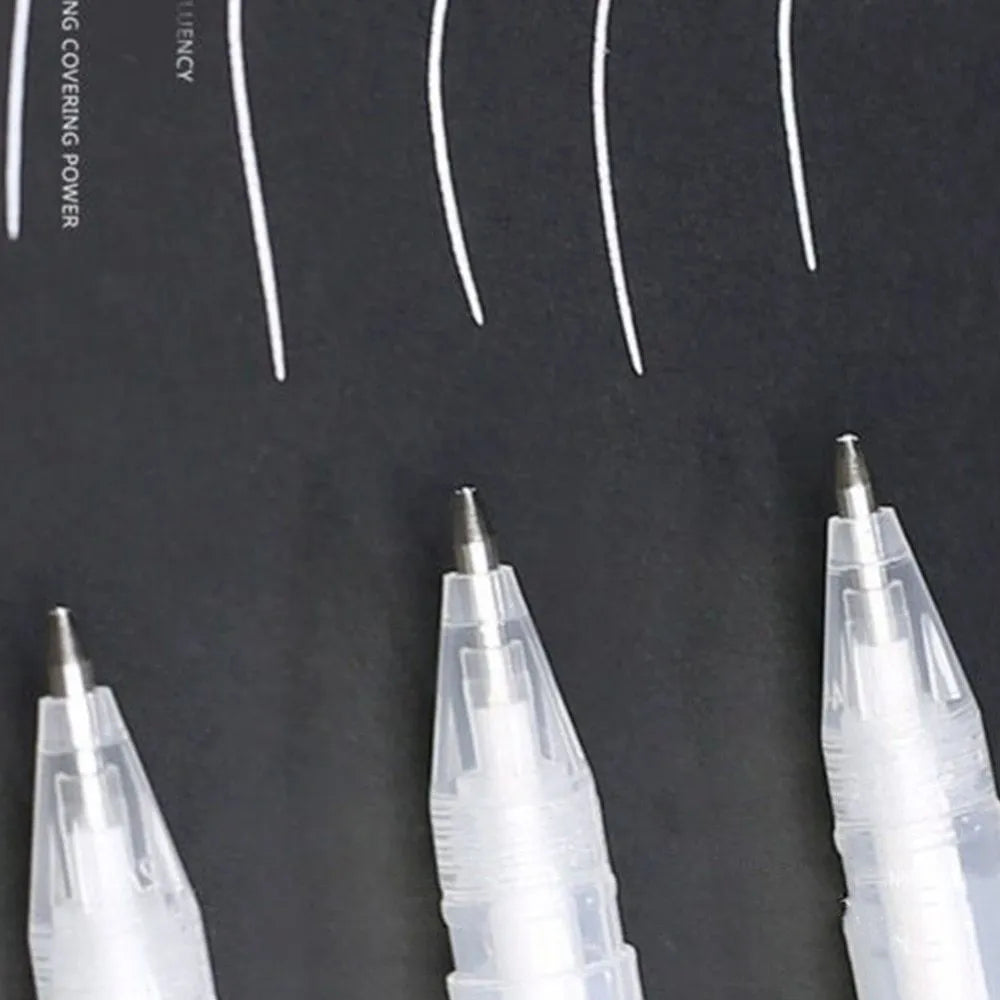 Touchnew hand-painted highlight pen in golden, silver and white colours for black card artwork