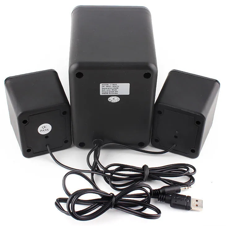 Green USB 2.1 computer speaker with colourful LED lights and 150 cm cable