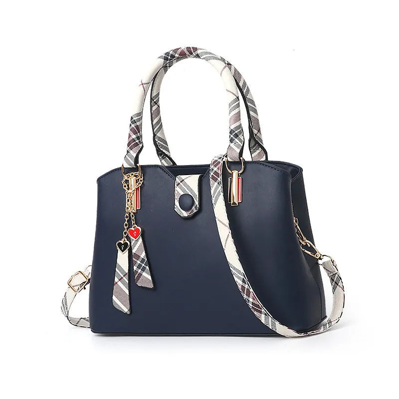 Women's PU leather Boston bag in square vertical shape with metal zipper, available in multiple colours