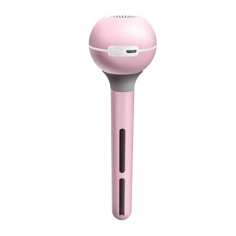 Columnar pink and white magic wand ultrasonic humidifier with USB cable