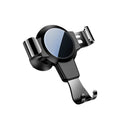Black S4 gravity mirror ABS mobile phone bracket attached to car air conditioning port holding smartphone