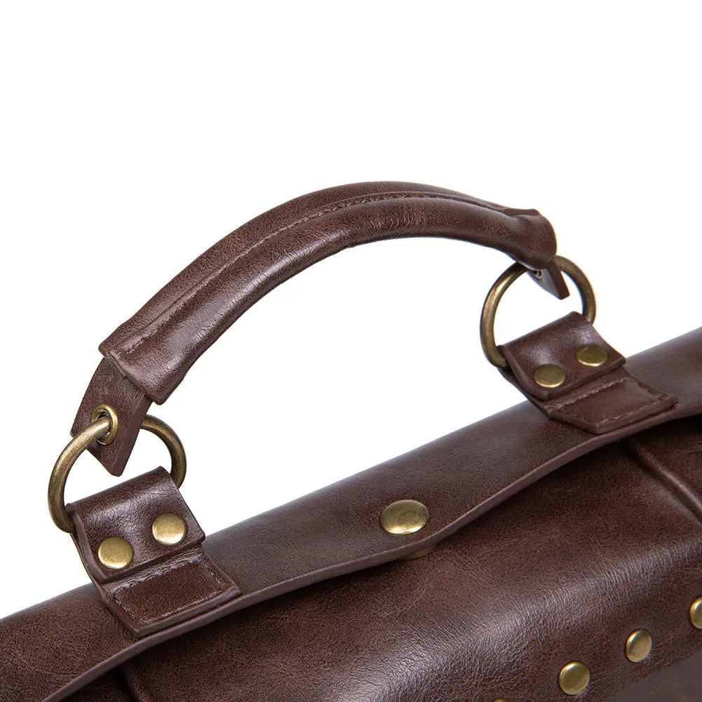 Bronze hardware steampunk industrial retro shoulder bag with pillow bag design