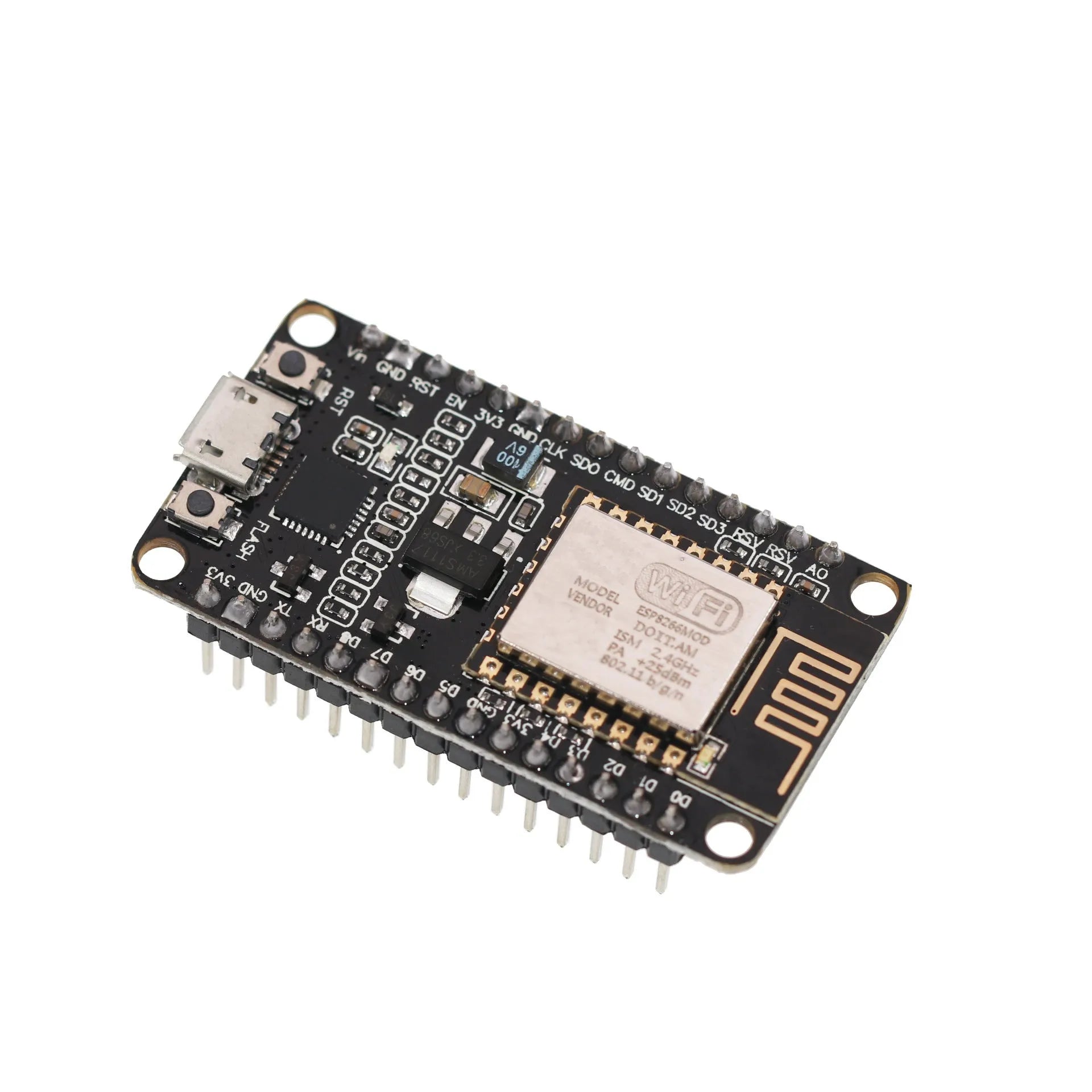 NodeMCU Lua ESP8266 Wi-Fi development board with CH340G USB interface and pin headers