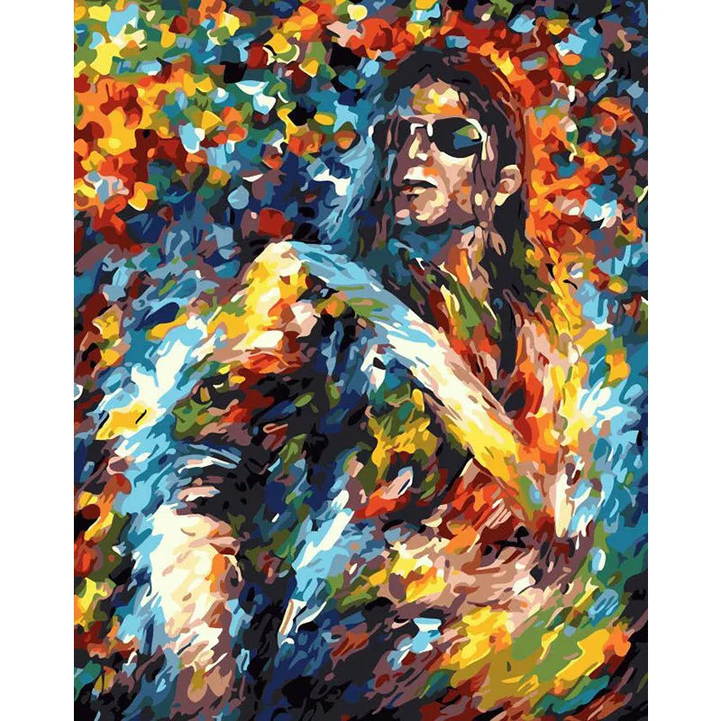 DIY digital painting canvas with body art design measuring 40×50cm with painting brushes