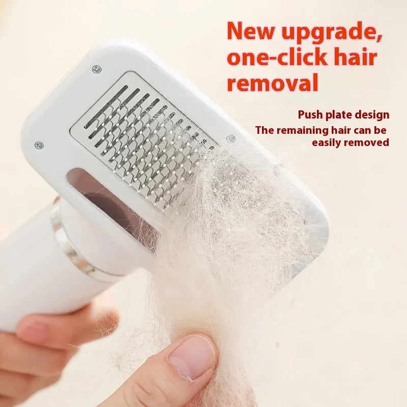 Pet hair dryer and whirlpool comb set for dog grooming with beige or blue colour options