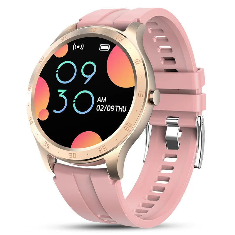 S20 smart fitness bracelet with colour touchscreen on wrist, shown in black, grey, and pink colour options.