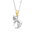 925 sterling silver clavicle chain necklace with cat charm pendant in four colour variations